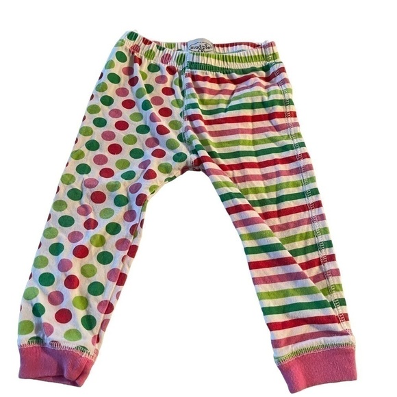 Mudpie two piece Reindeer appliqué Christmas shirt polka dot pants size 9-12 - Picture 7 of 12